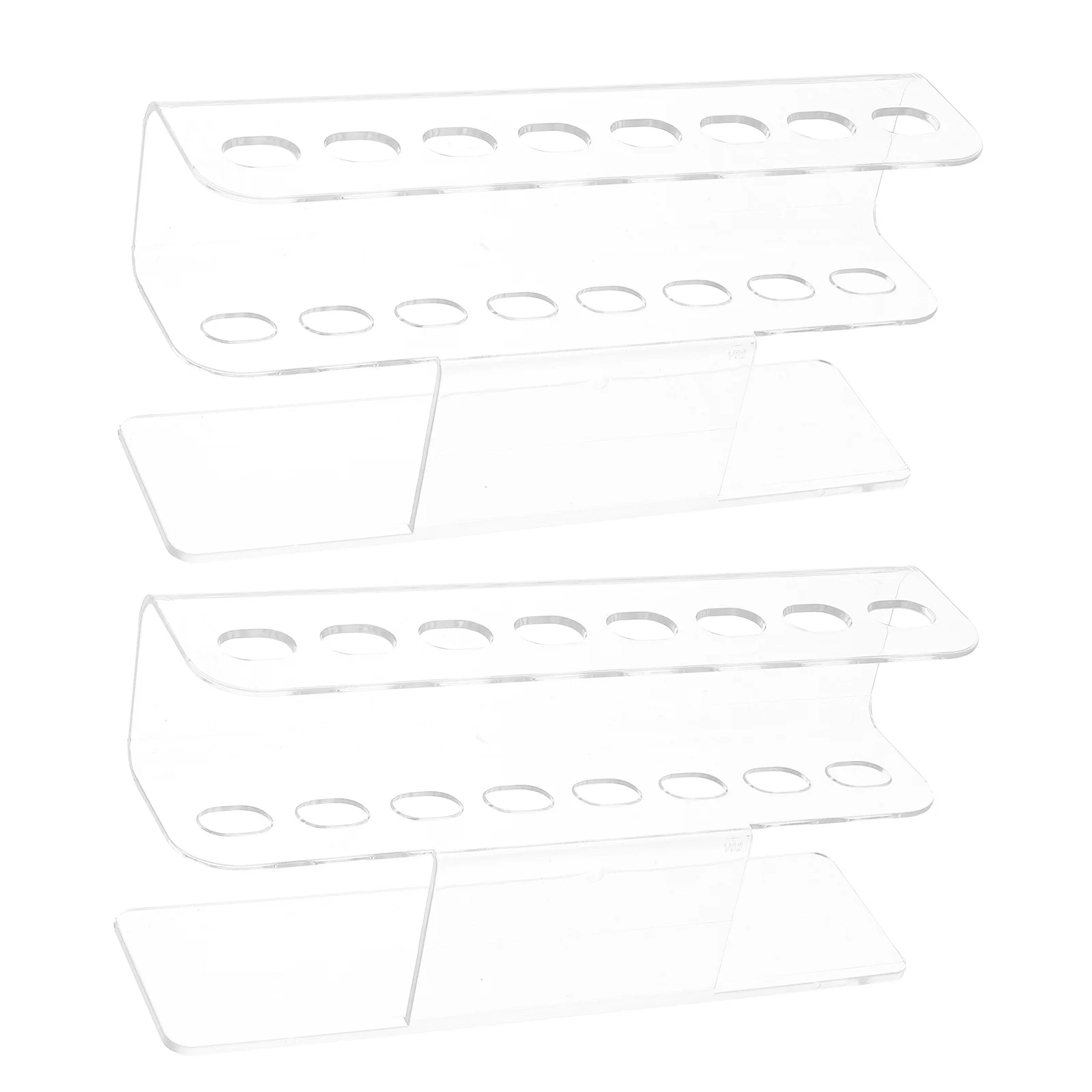 2Pcs Klar Acryl Nail art Werkzeug Lagerung Stehen Stift Halter Wimpern Pinzette Organizer Rack Nagel Salon Zubehör Make-Up Pinsel