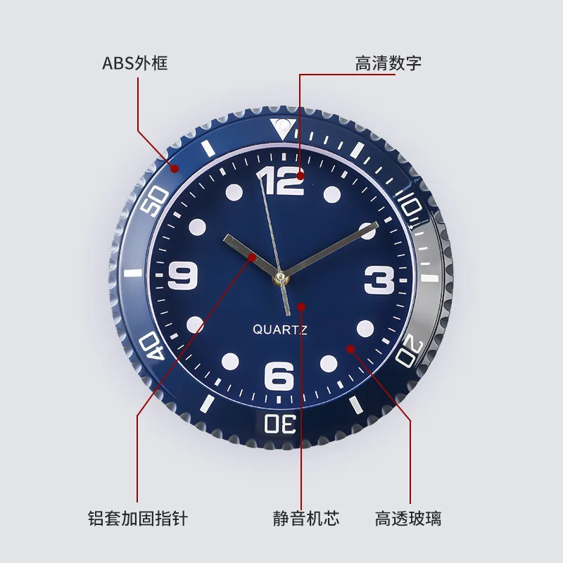 ใหม่ 11 นิ้วแฟชั่นสร้างสรรค์ดิจิตอลเงียบกวาดวินาทีวงกลมนาฬิกานาฬิกาควอทซ์