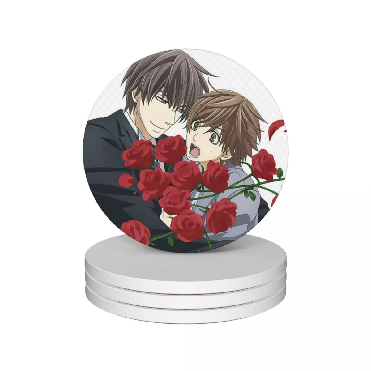 

Onodera Ritsu Takano Masamune Sekaichi Hatsukoi Ceramic Coasters (Set of 4) for cups set for drinks set Coasters