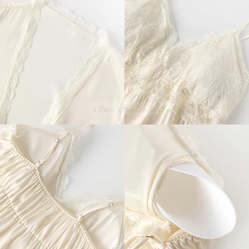 Silk Bathrobe Nightgown French Palace Princess Style Sleepwear New Summer Female Twinset Robe Set Casual Sexy Lace Home Dress