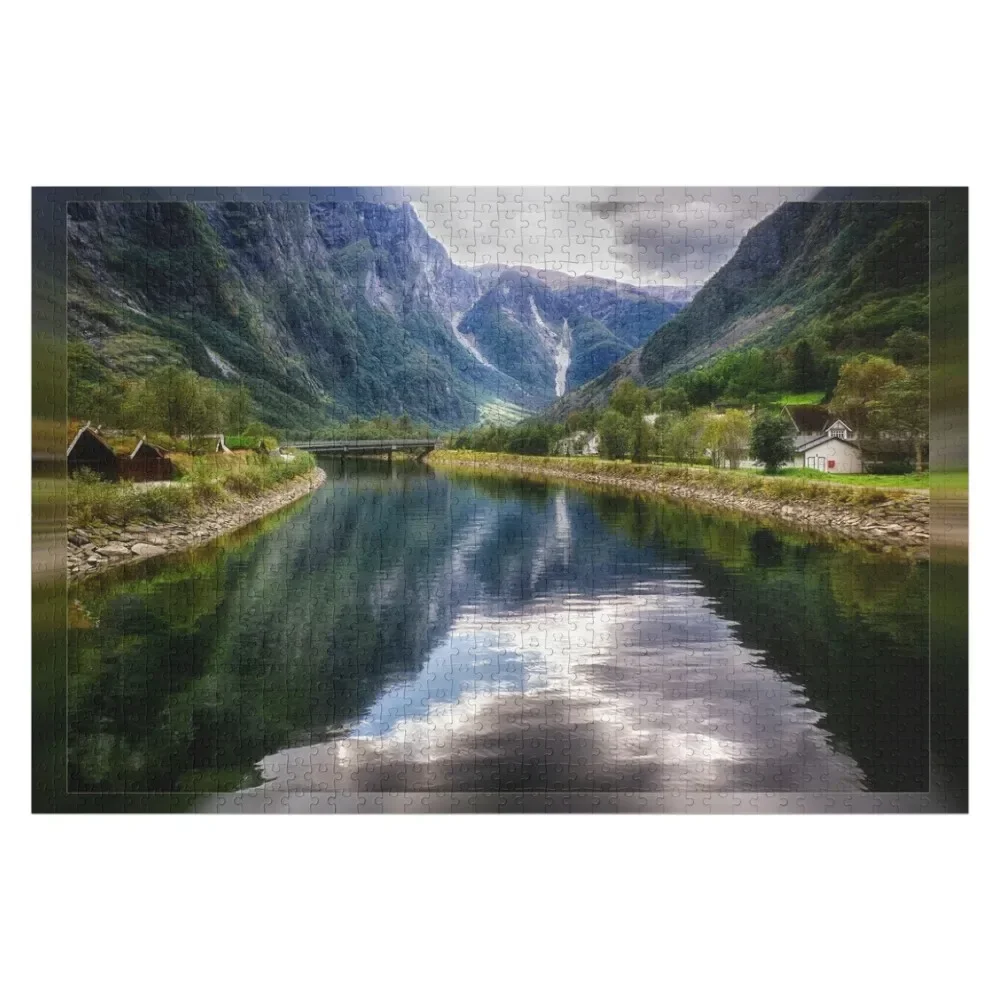 

Nryfjord - Gudvangen, Norway Jigsaw Puzzle Personalized Gift Married Personalized Wooden Name Custom With Photo Puzzle