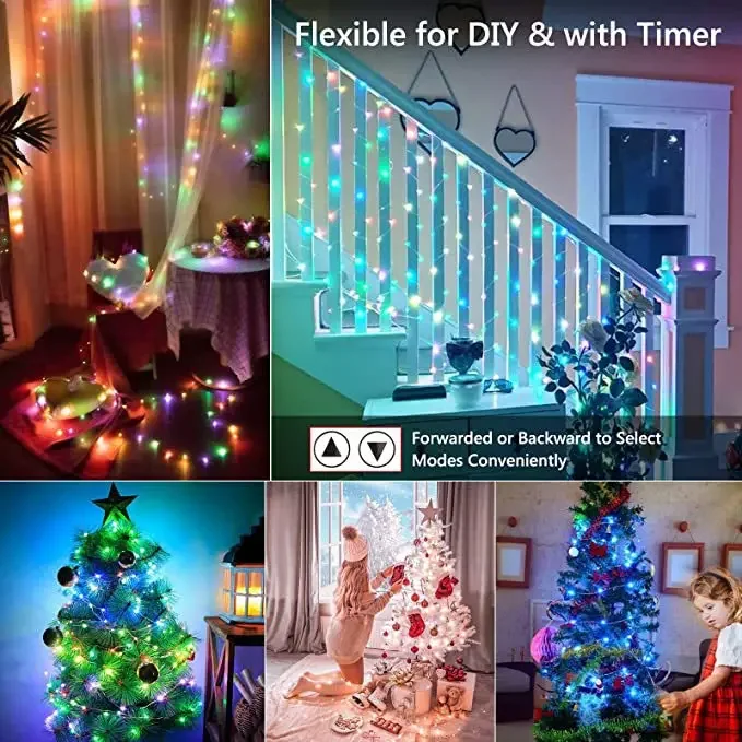 5/10/15m 5v 2812b LED-Lichterkette 2811 Smart Wifi Tuya App Steuerung Lichterketten im Freien für Navidad Garland Holiday Party Dekor