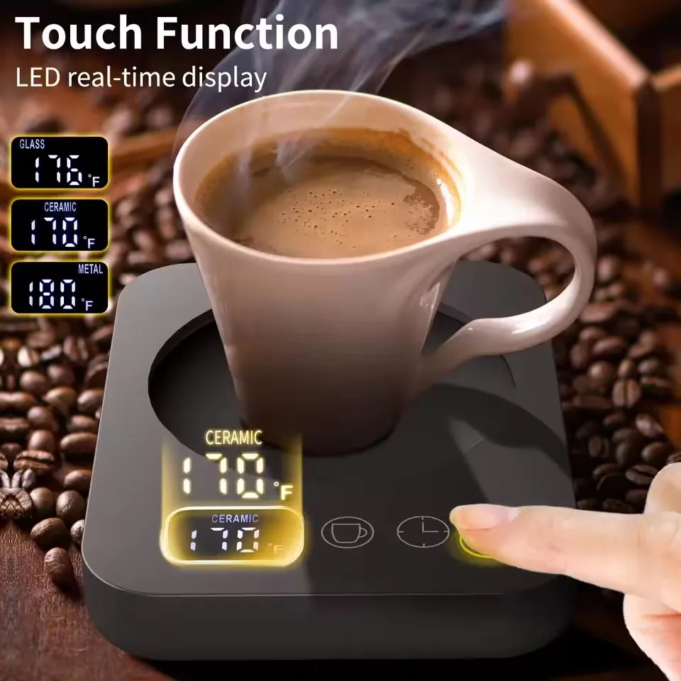 

220V Mug Warmer Milk Heating Pad Coffee Cup Coasters Smart Electric Beverage Warmer Insulat 3 Gear Adjustable Office Home