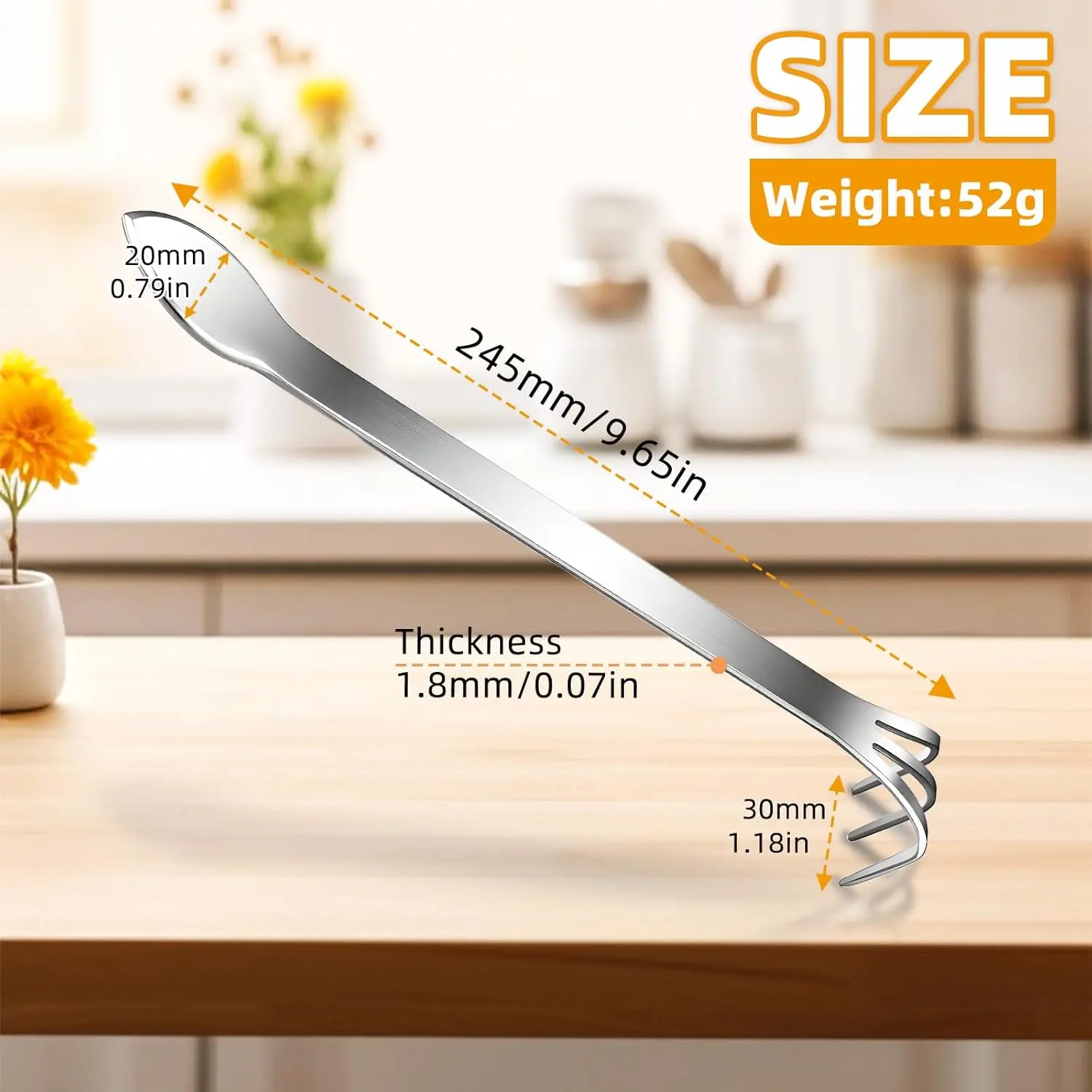 100Pcs Stainless Steel 3 Prong Root Rake Pick Loosen Soil Bonsai Tree Tool for Gardening Plants