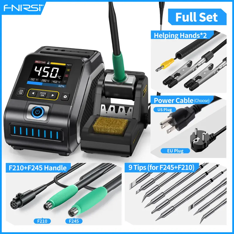 FNIRSI DWS-200 Soldering Station 200W C210 C245 Solder Iron Handle With Soldering Helping Hand Electronic Welding Rework Station - Image 11