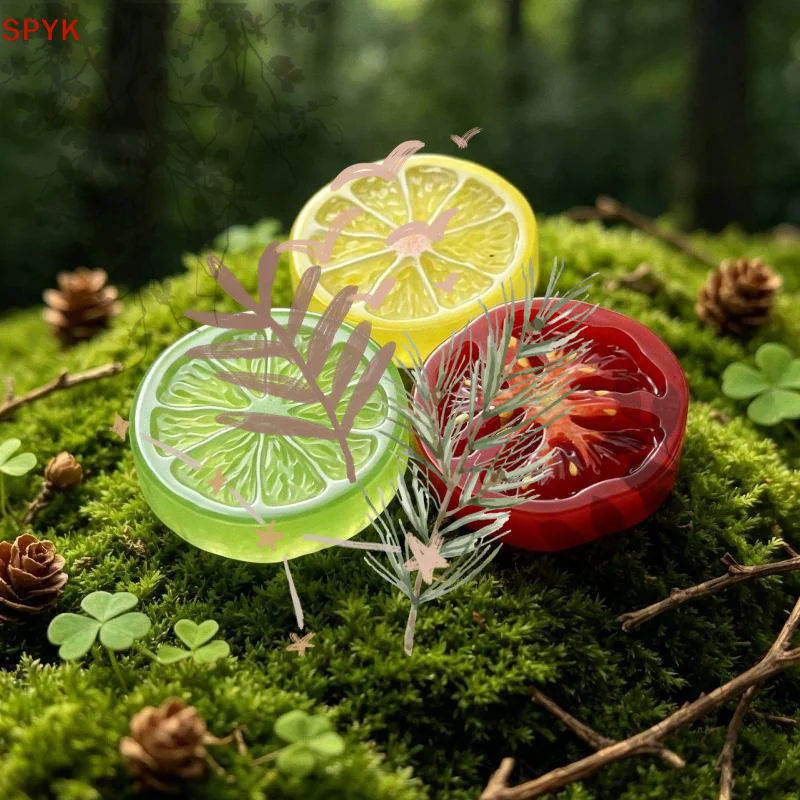 10pcs Cute Mini Fruit Slice Simulation: Watermelon Lemon Resin Flatback DIY Food Dollhouse Decor