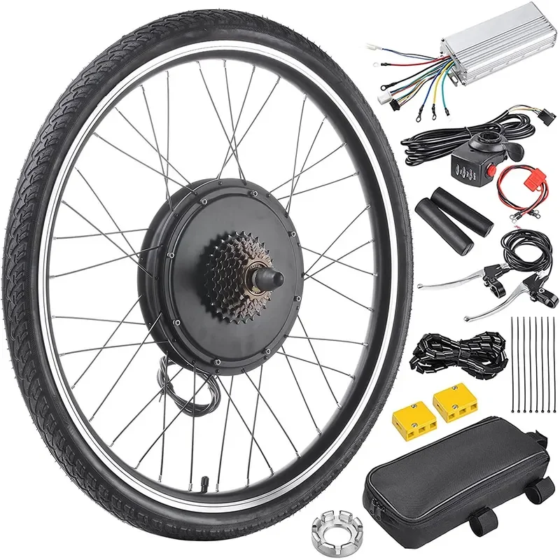 26 Inch 48V 1000W Rear Wheel Electric Bicycle Conversion Kit E Bike Motor Set for Urban Commuting Mountain