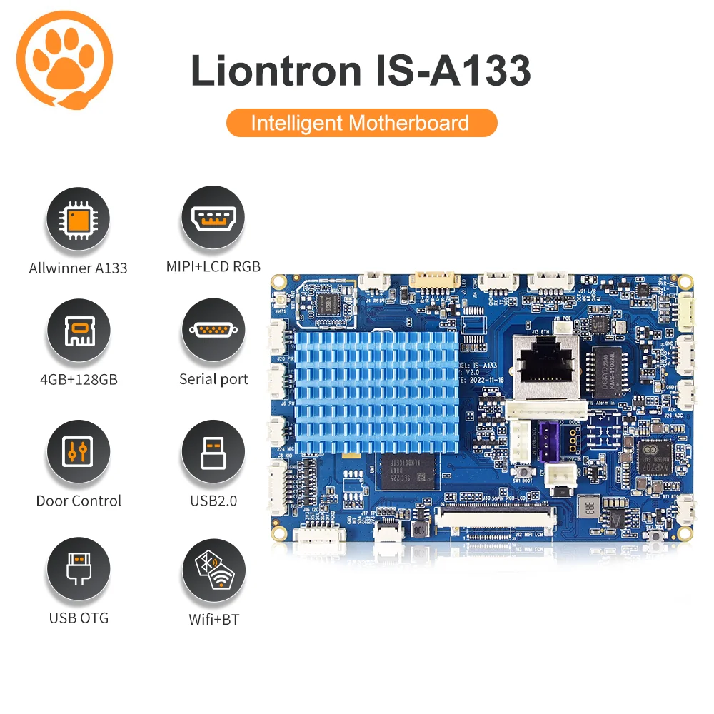 

Liontron Single Board PC Allwinner A133 Android Linux Development Motherboard IS-A133 Mainboard for Video Entertainment Gamer