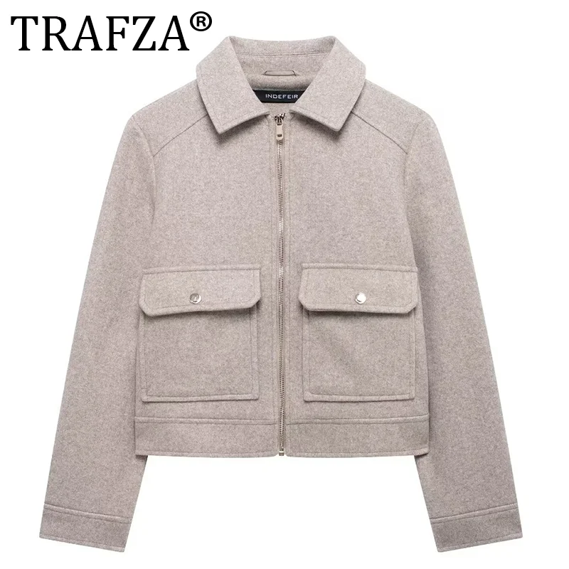 

TRAFZA Белые куртки-бомберы для женщин, укороченные куртки на молнии, женская куртка 2024, женская осенняя новинка, пальто и куртки