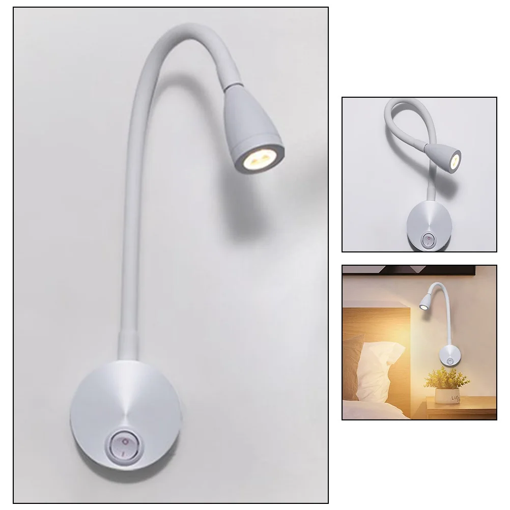 

Bedside Reading 3W Warm Modern Bedroom Light For Headboard Lights Study Room LED Soft Hose Mounted Bed Lamp Bed Lamp