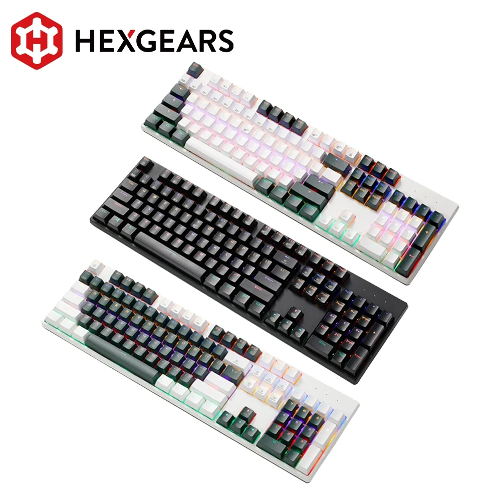 

Механическая игровая клавиатура HEXGEARS GK15 с горячей заменой, клавиатура с 104 клавишами и красным переключателем светодиодный Проводная клавиатура со светодиодной подсветкой и проводным кабелем для компьютеров