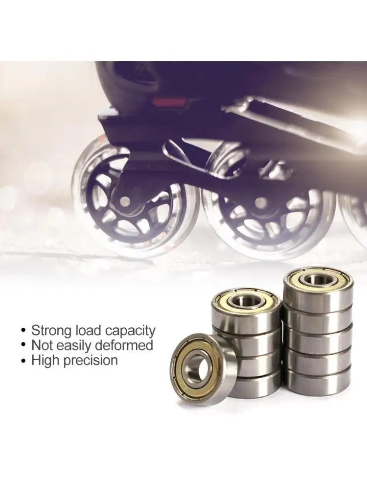 10-100 pièces 608ZZ roulements à billes en acier à haute teneur en carbone Double blindage Miniature roulement à billes pour planche à roulettes à gorge profonde 8mm * 22mm * 7mm ABEC-7