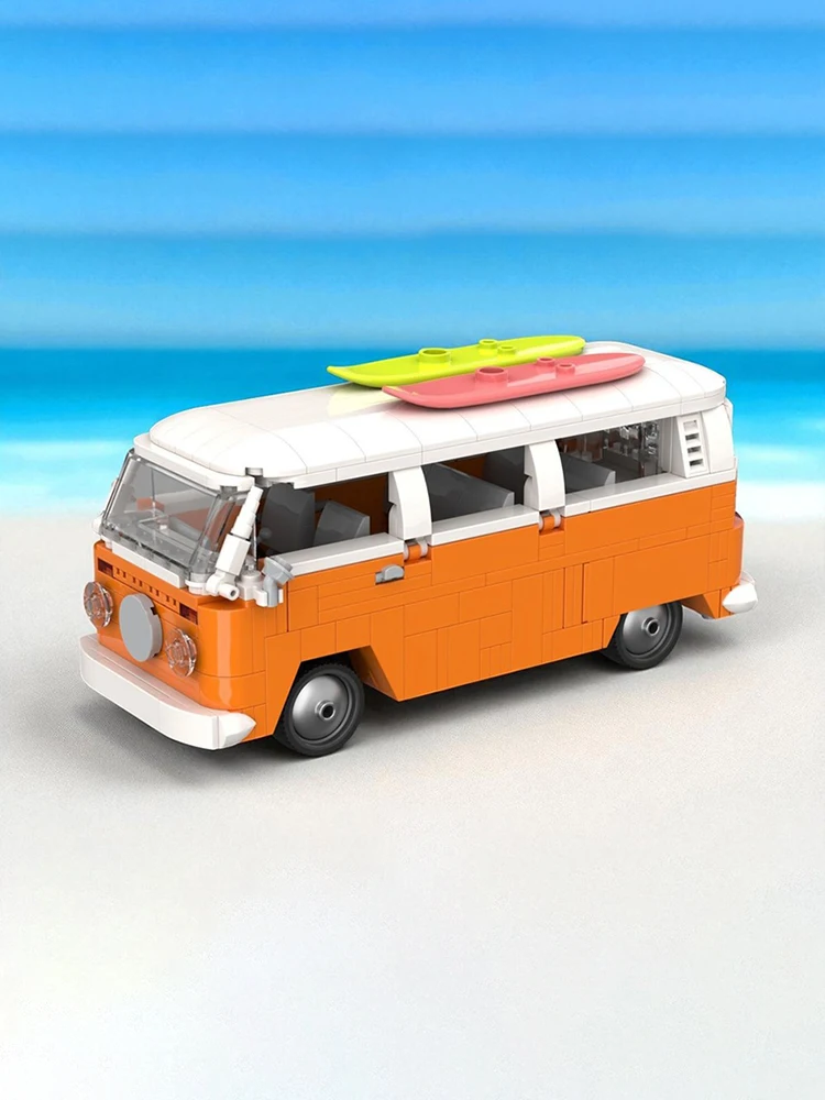 

506PCS MOC building block vehicle transport vehicle T2 van bus model FDIY assembly building block toys children's holiday gift