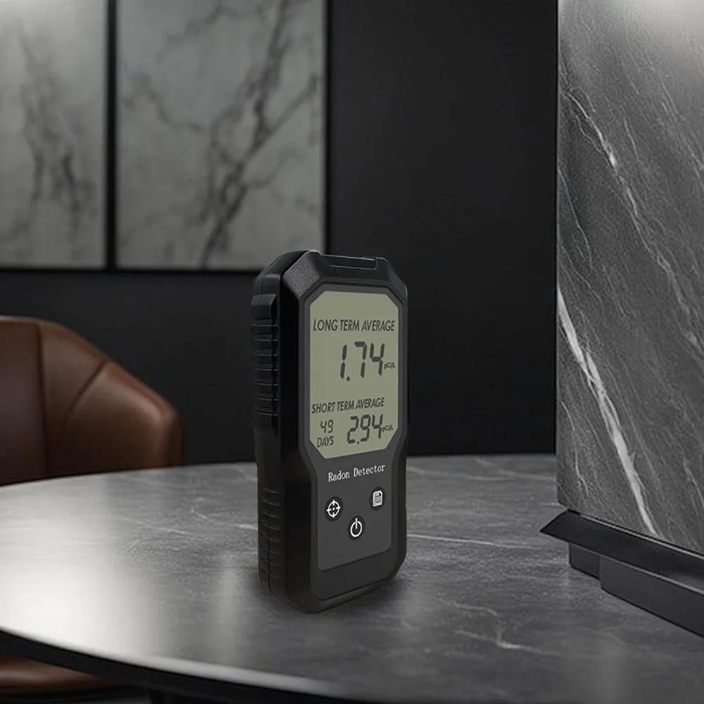 Detektor Gas Radon Sensitivitas Tinggi Digital Rumah Pintar Dalam Ruangan Basement Monitor Waktu Nyata dengan Tampilan Data Akurat OEM & ODM