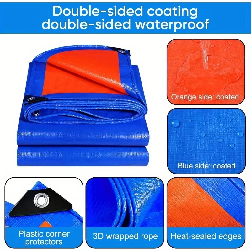 Heavy Duty Rainproof Cloth, Sun Shade Fabric, Waterproof Tarp, UV Resistant Heat Insulation Tarpaulin, Rain Shelter Cover
