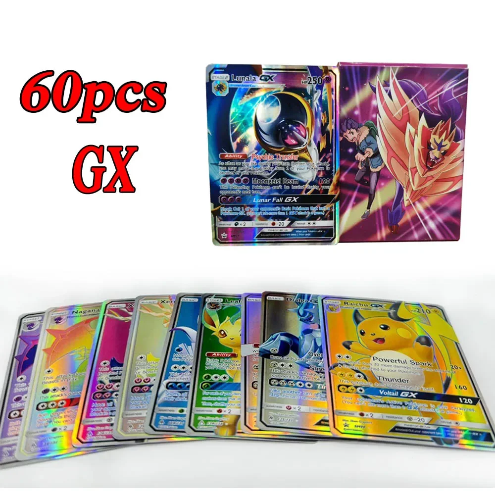 60-100 قطعة بطاقات GX الإنجليزية بطاقة Charizard GX V VSTAR VMAX بطاقات ألعاب المعركة #2