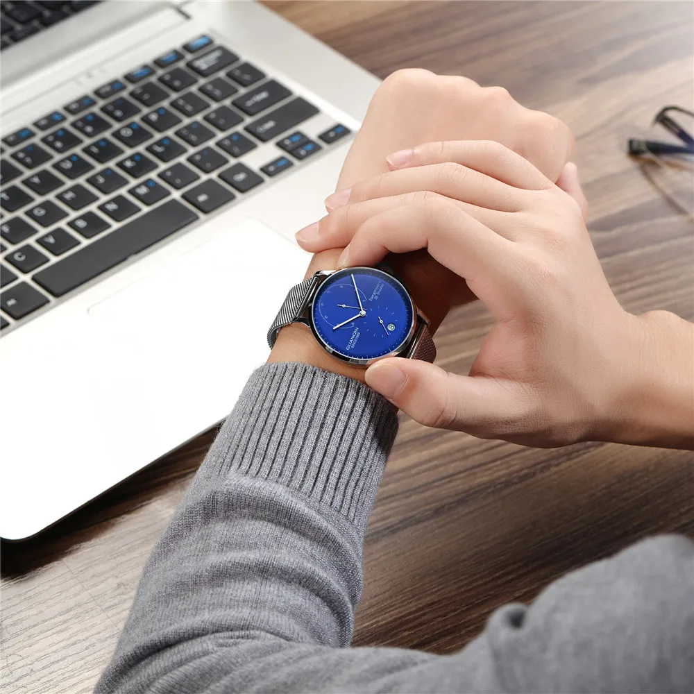 

Мужские часы GUANQIN Date, механические, деловые, автоматические, лучшие бренды, роскошные, из нержавеющей стали, наручные часы для мужчин.