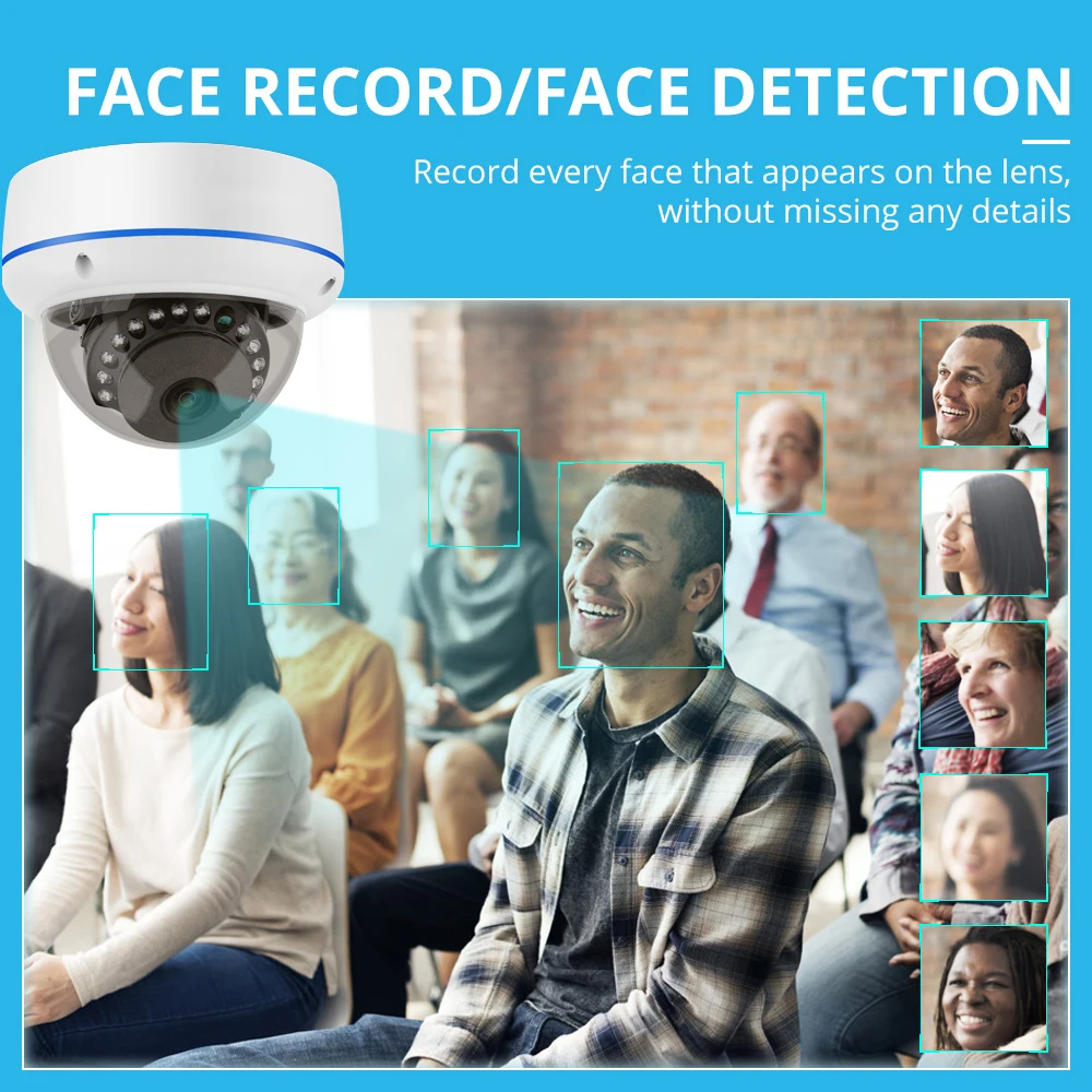 Techage 16CH 5MP PoE CCTV System H.265 NVR Kit 2.8mm Lens Dome IP Camera Indoor One-way Audio AI P2P Video Security Surveillance