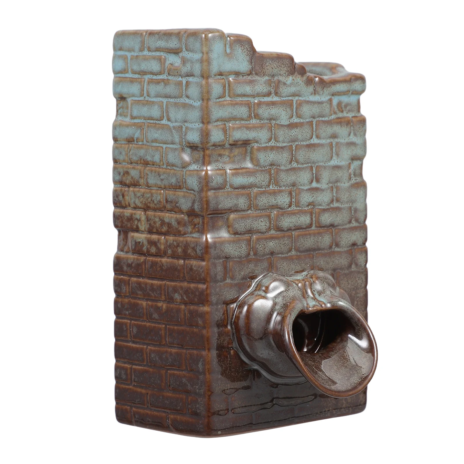 

Ceramic Fountain Jar Tabletop Fish Tank Accessory Indoor Waterfall Fountain Planter Soothing Sound Garden Ornament