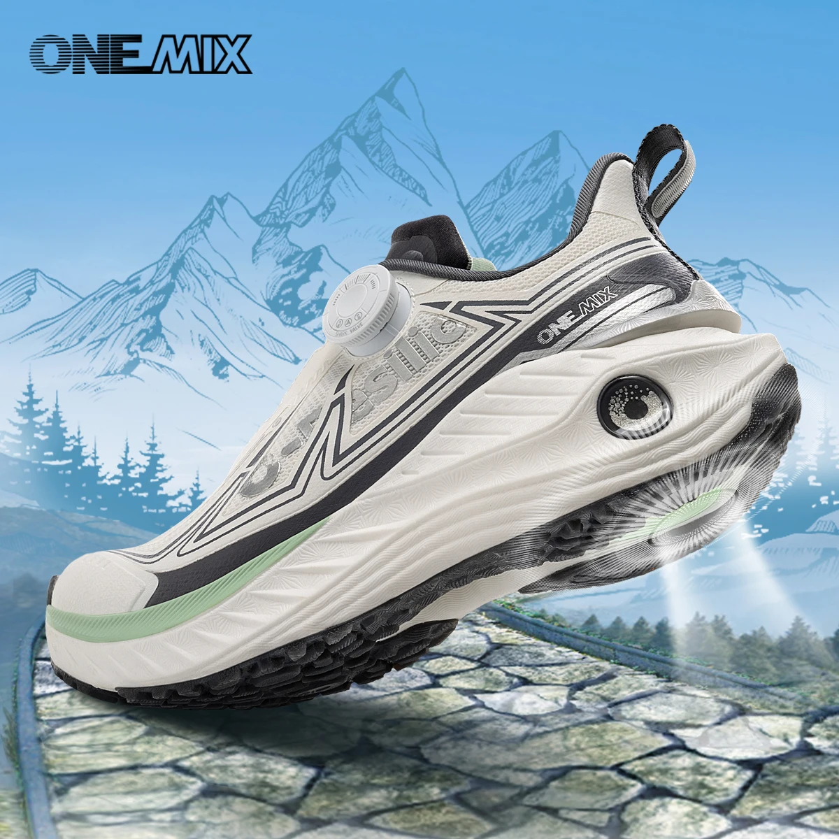 

ONEMIX Men's Running Shoes Outdoor Wear-Resistant Cushioning Rebound Male Sneakers Long Distance Speed Running Training Shoes