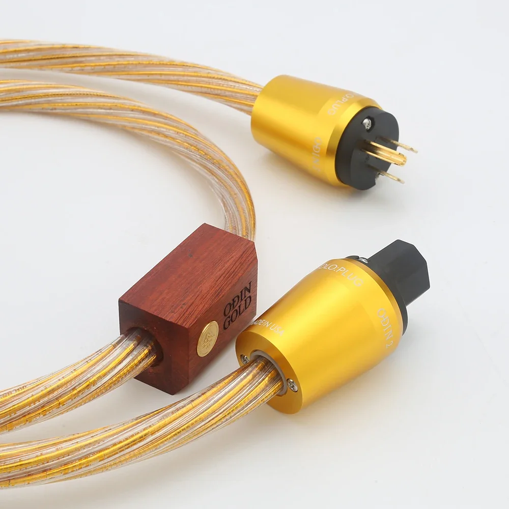 

Gold Hifi Schuko Power Cord Audio High Fidelity Fever Supply Cable US Standard Power Line