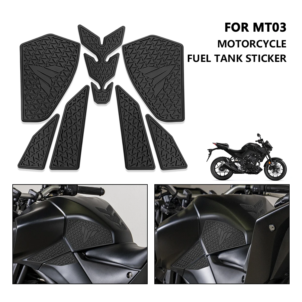 

Gas Tank Grip For Yamaha MT03 MT-03 MT25 MT-25 2020-2025 2024 Motorcycle Fuel Knee Traction Pad Anti-Slip Side Sticker Protector