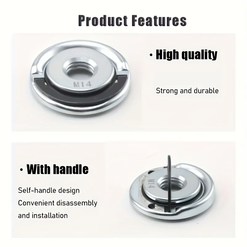 1Pc M14 Self Locking Angle Grinder Flange Nut Quick Release Pressure Plate Grinding Wheel Clamp Power Tool Replacement Parts