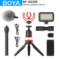 BOYA BY-VG350 Ultimate Smartphone Video Kit for Vlog Podcast Youtube Video with BY-MM1+ Super-cardioid Microphone LED Light