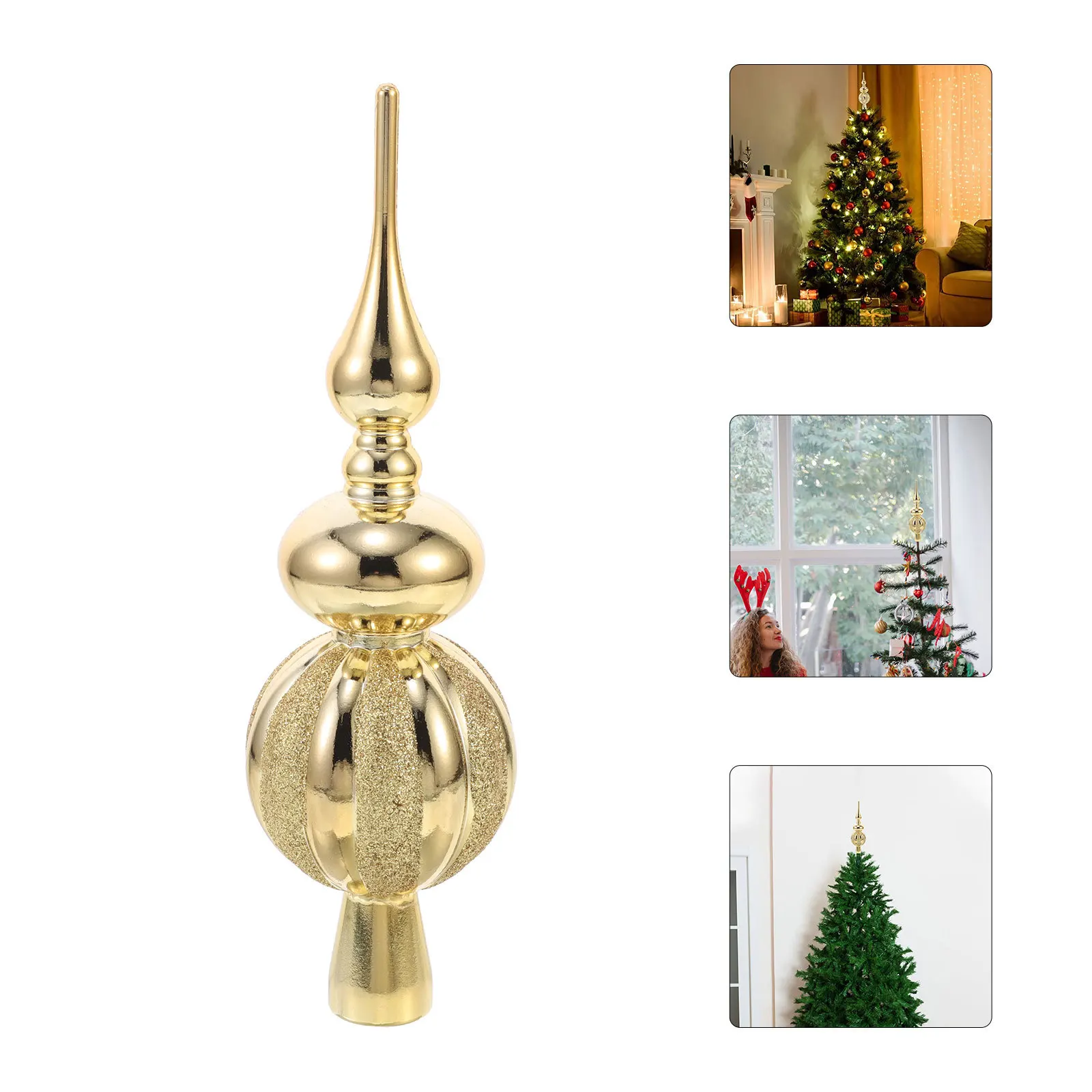 

Plastic Spherical Tree Topper Ornament for Christmas Decoration Xmas Treetop Festive Party Home Mall Event Decorations Supplies