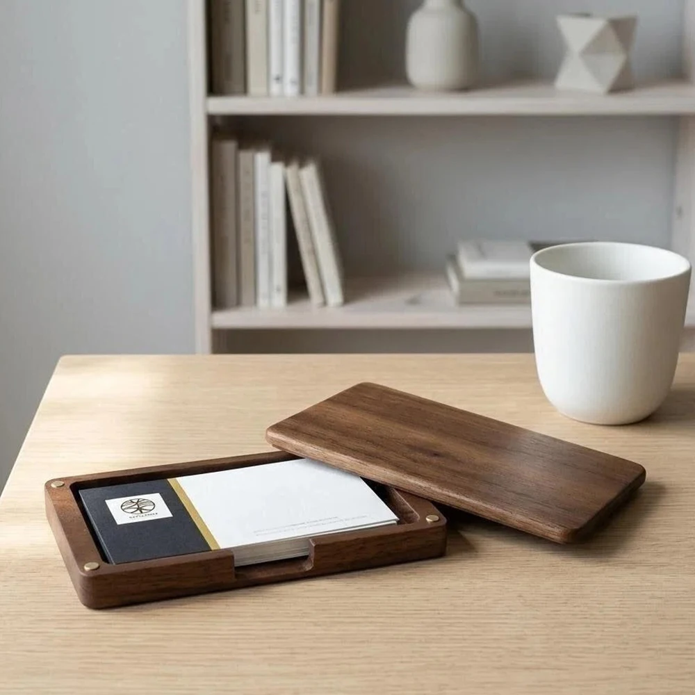 Portable Rectangle Magnetic Buckle Business Card Holder Cocktail Party Credit Card Gift Box Office Business Card Storage Box