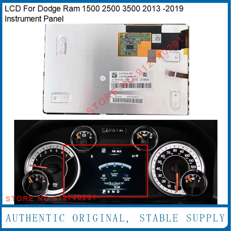For Dodge Ram 1500 2500 3500 2013-2019 P56045644AF P56045644AH Instrument Cluster LCD  Original 7 Inch LCD Display Screen Panel