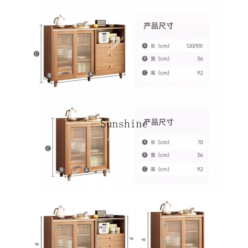Japanese-style dining side integrated living room against the wall, kitchen storage, storage cabinet simple and modernP