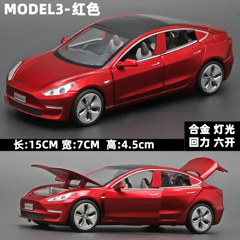 Tesla Model 3 Alloy Car Model, Simulação Diecasts Brinquedo De Metal, Metal Veículos Coleção, Som De Luz, Presentes Para Crianças, 1:32, 2023, Novo