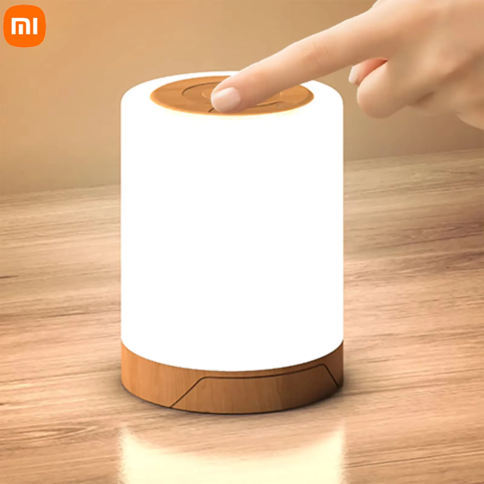 Xiaomi Touch Control Night Light USB Rechargeable Dimmable RGB Night Light Bedroom Bedside Ambient Table Lamp With Timer