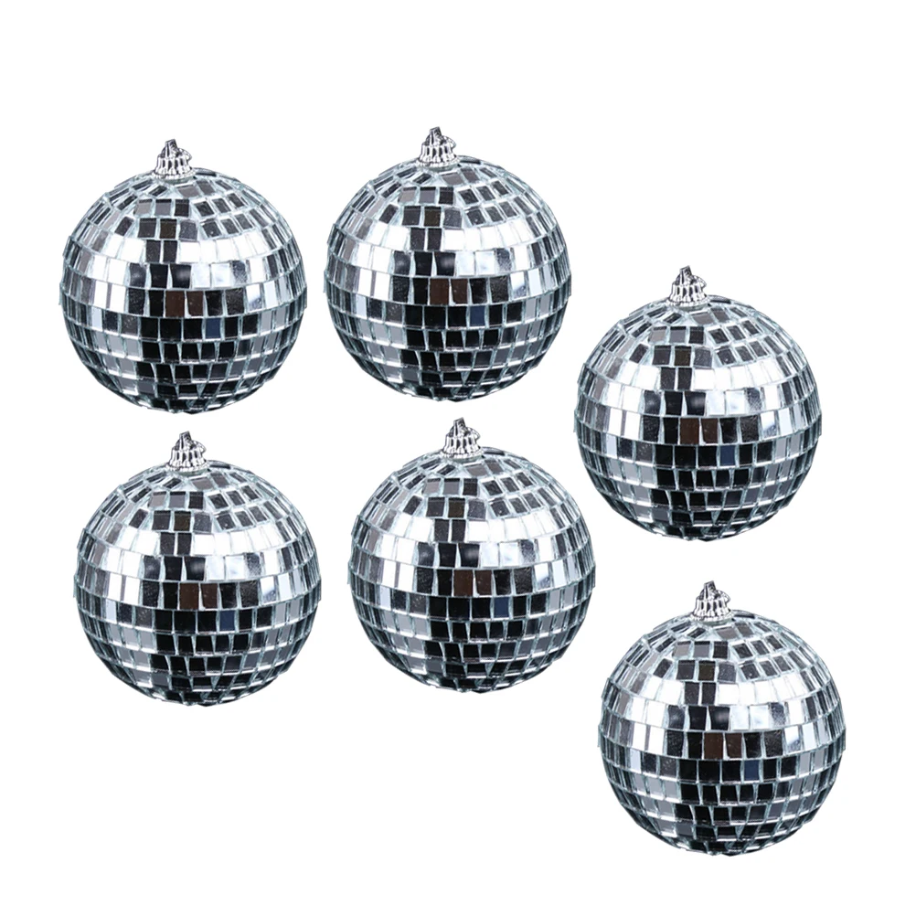

6Pcs Mirror Disco Ball Silver 5cm Hanging Party Decor Reflective Ball for Wedding Dance Nightclub Banquet Festival