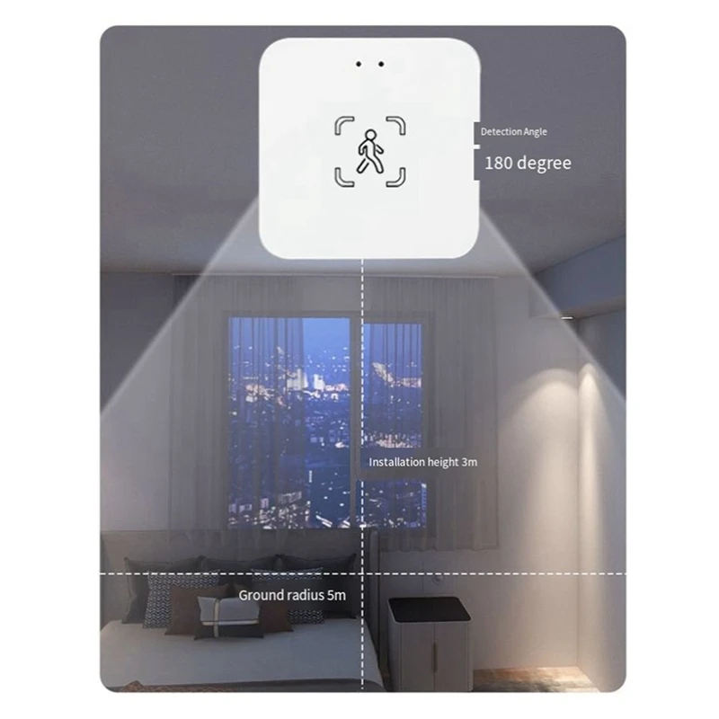 Wifi Human Presence Motion Sensor Radar Light Sensor Two-In-One Tuya Smart Life Home Automation
