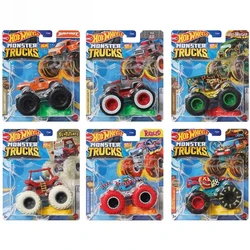 1/64รถมอนสเตอร์รถบรรทุกแบบออริจินัลของเล่นสำหรับเด็กชาย Diecast Racing เท้าขนาดใหญ่ Flint totaled Chevrolet pickup Gift