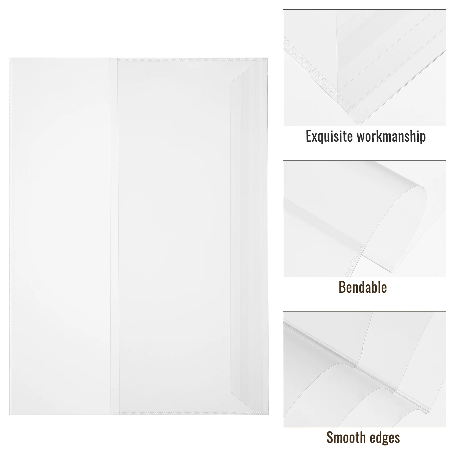 5Pcs Waterproof Book Covers Clear Reusable PP Book Protective Case for Textbook Presentation School Art Projects