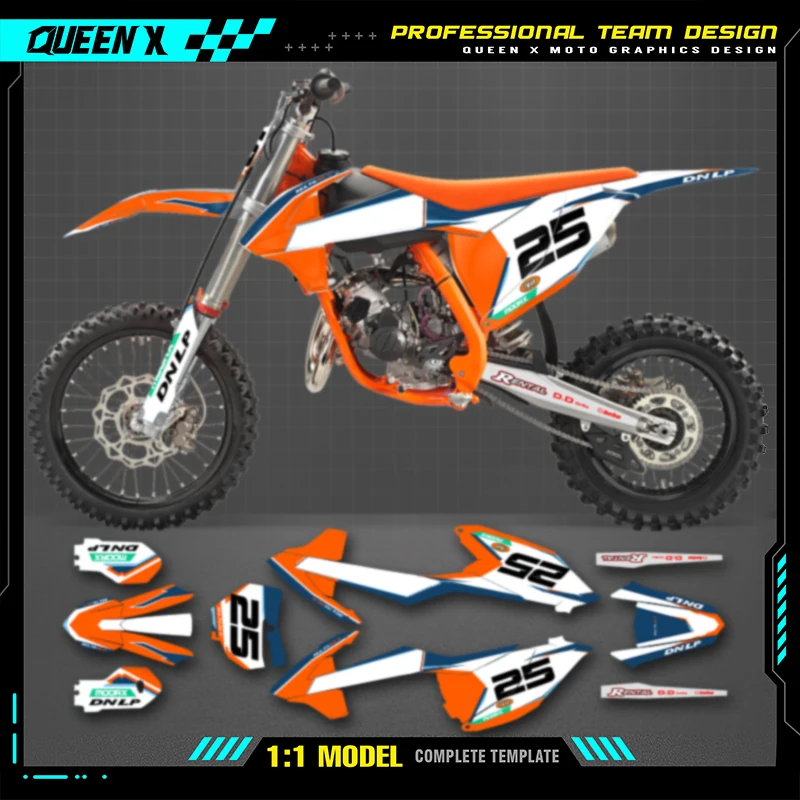 

Queen X MOTOR Custom Team Motorcycle Graphics Background Decal Stickers Kits For SX 85 2018 2019 2020 2021 2022 2023 2024