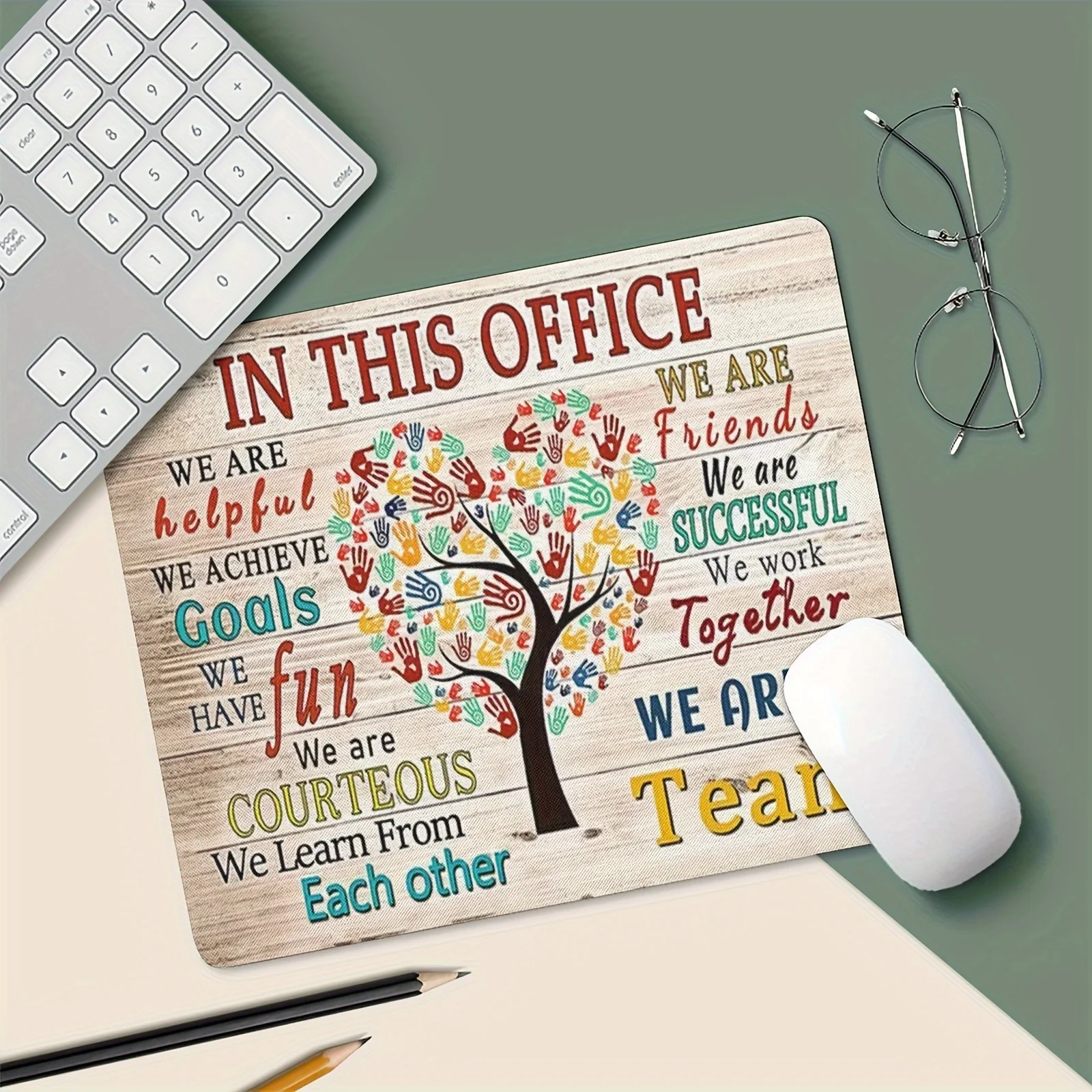 

Computer Mouse Pad We Are A Team Inspirational Tree 3mm Thick Computer Anti-skid Rubber Mouse Pad Mousepad Gamer Pc Gamer