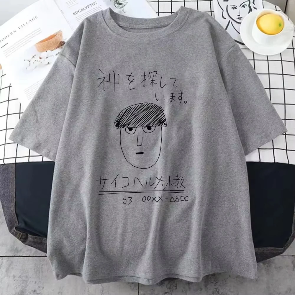 New Mob Psycho 100 Shigeo Kageyama T Shirt Women Retro Tops Tees Harajuku One Anime Manga Tshirt Streetwear Family Outfit view 6