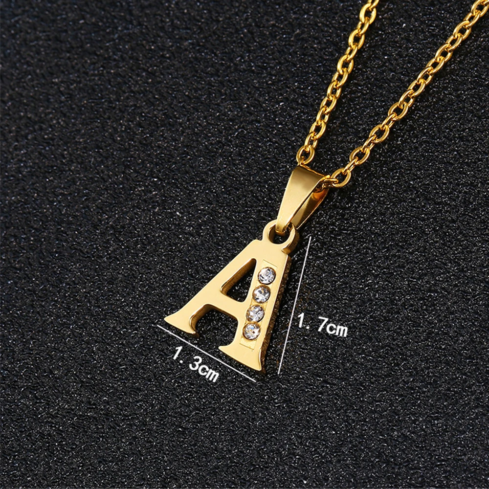 Initial A-Z Letter Name Pendant Necklace Gold Color Stainless Steel Small Alphabet Necklace For Women Jewelry Birthday Gift