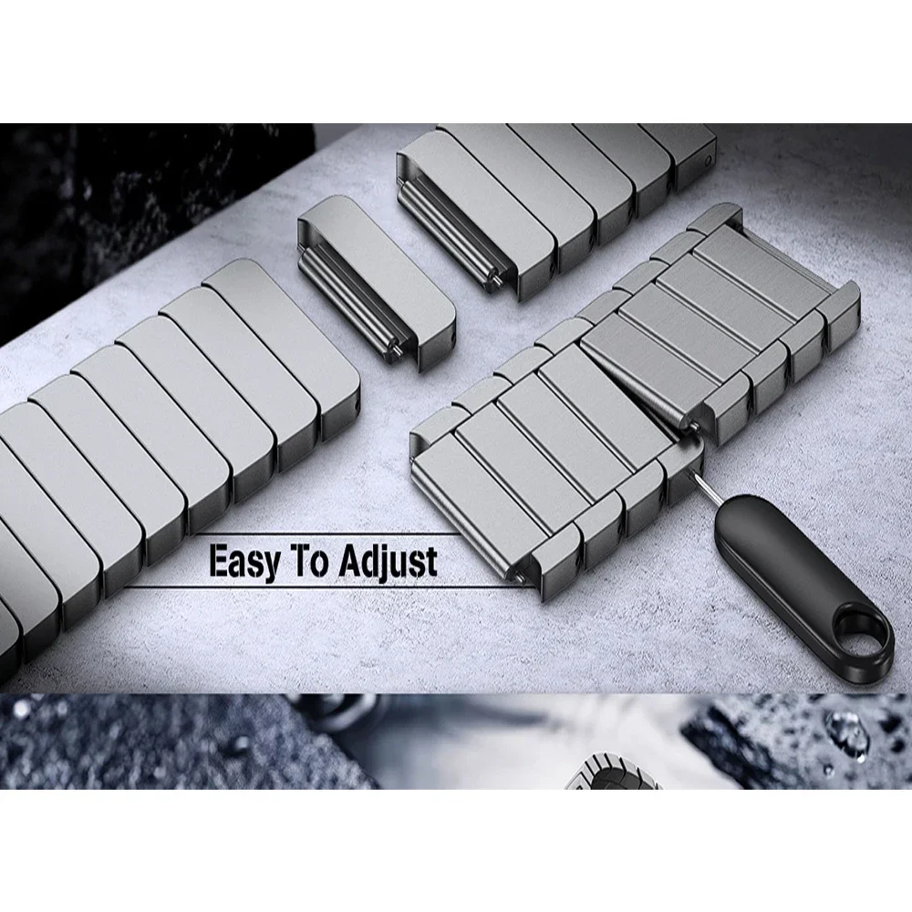 Correa de Metal de titanio para Apple Watch Ultra 3 2 11 10 9 8 7 6 SE pulsera de repuesto de enlace de botón magnético iWatch 49/46/44/45mm