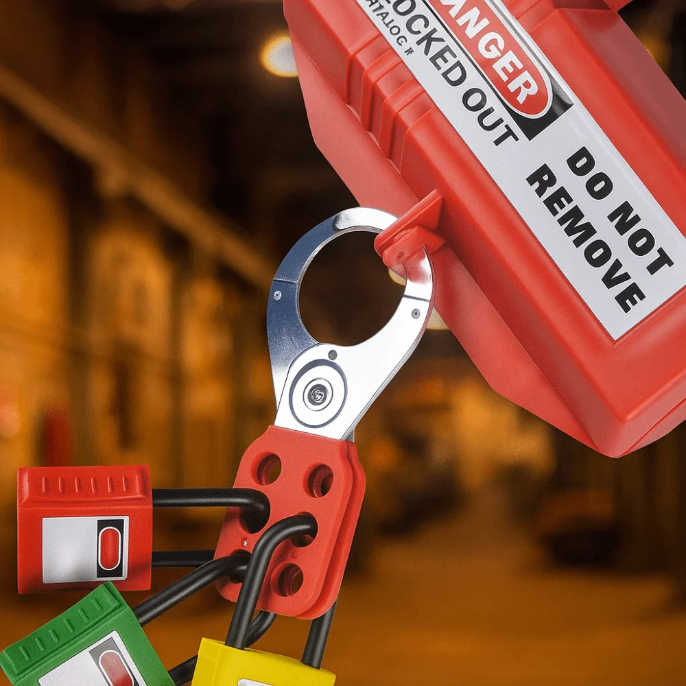 

Six Hole Steel Industrial Safety Lockout Hasps Plastic Coated Body Diameter Safety Hasp Lockout Tagout Hasp Multiple Isolation