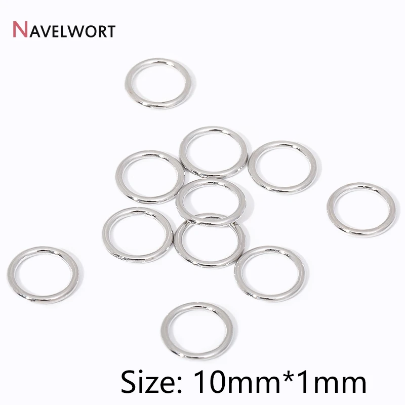 Rhodium Plated 10mm*1mm Round Closed Rings,Supplies For Jewelry,Brass Connector Rings For DIY Bracelet Neckalce Making Supplies