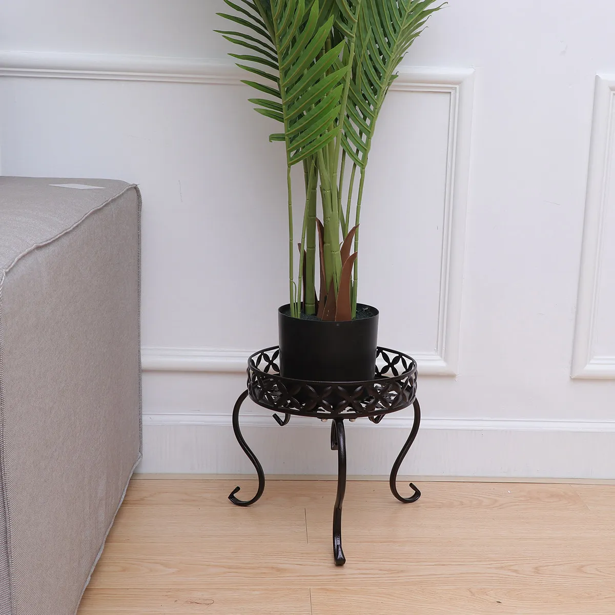 Iron Plant Stand Small Geometric Air Plant Holder Desktop Wall Mounted Mini Flower Shelf for Succulents Cacti Artificial Plants