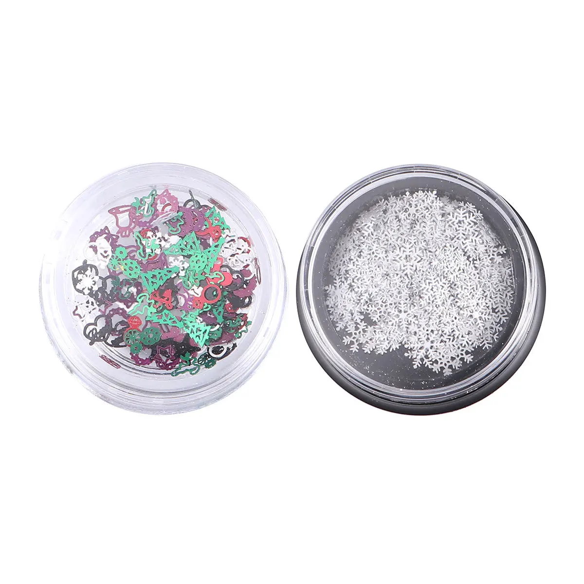 2 個ネイルスパンコール装飾クリスマスマニキュアステッカーセット超薄型 Diy デザイン自然人工爪電話ケースネイル