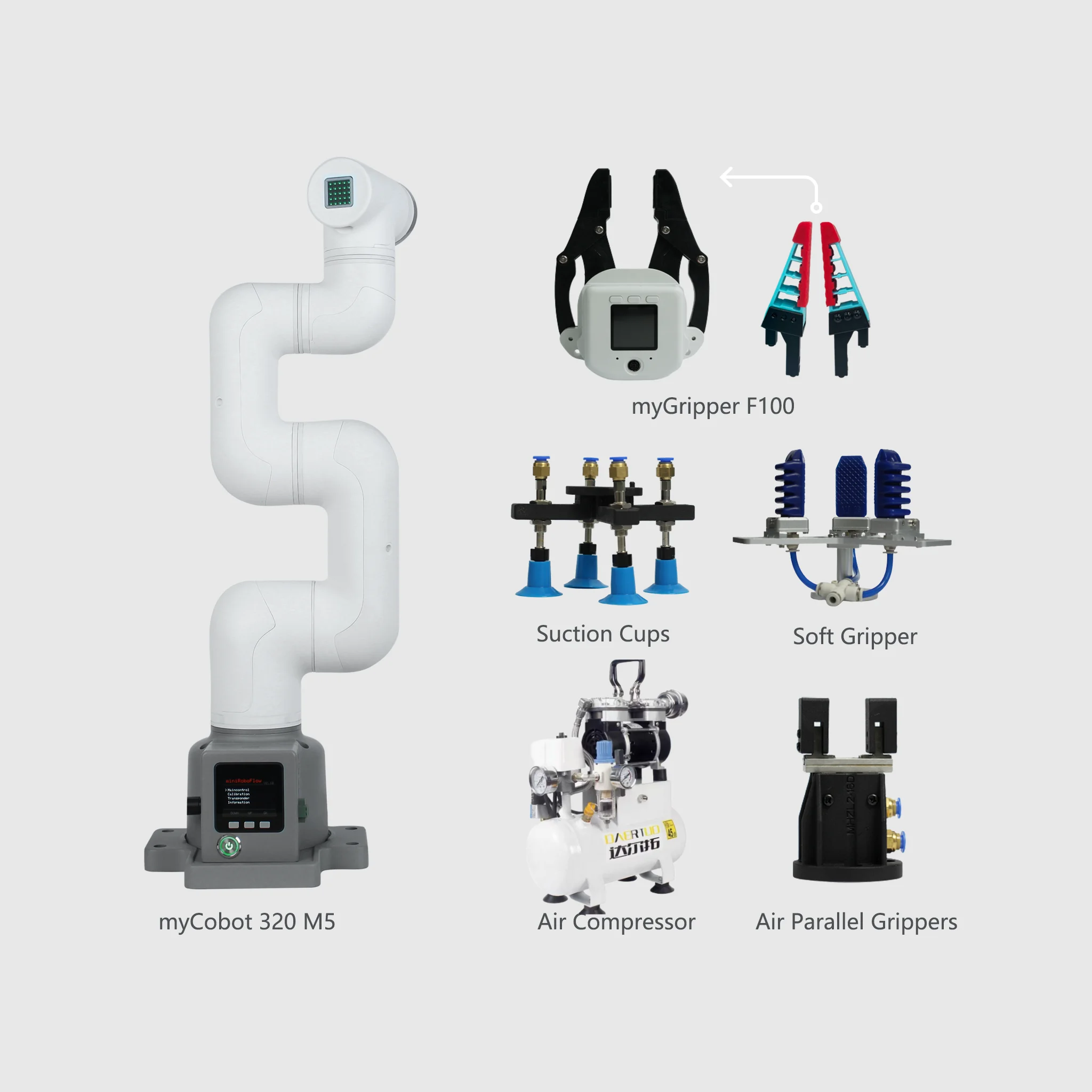 Elephant robotika myobot 320 2022 semua-dalam-satu rangkaian 6 lengan robot kolaboratif (dengan dasar datar)