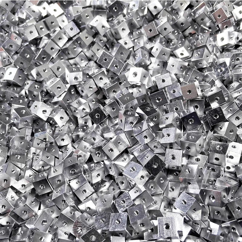 

100PCS 10x10x10mm hexagonal nut M3 screw cube nut three sided fixed block DIY 3D printer accessory case aluminum alloy