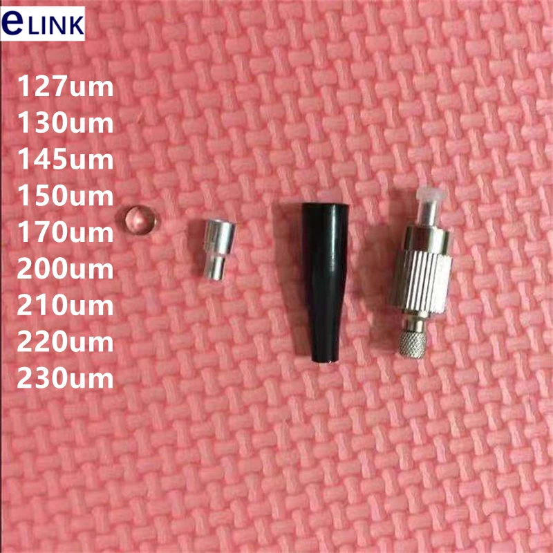 FC fiber optic connector kits 10pcs 127um130um145um150um170um220um with non standard hole Metal ferrule MM free shipping ELINK